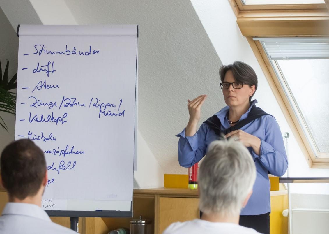 Erklärung am Flipchart